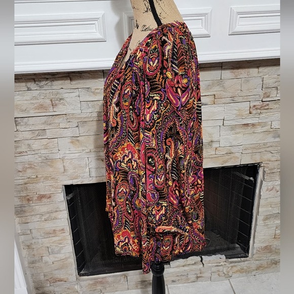 Jones new York multi color paisley peasant tunic plus size 3X new!! - Picture 3 of 9